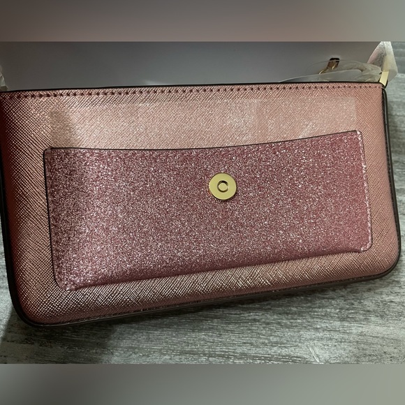 Kate Spade NWT Metallic Pink Glitter Duo Crossbody Bag and Cardholder - Picture 8 of 14